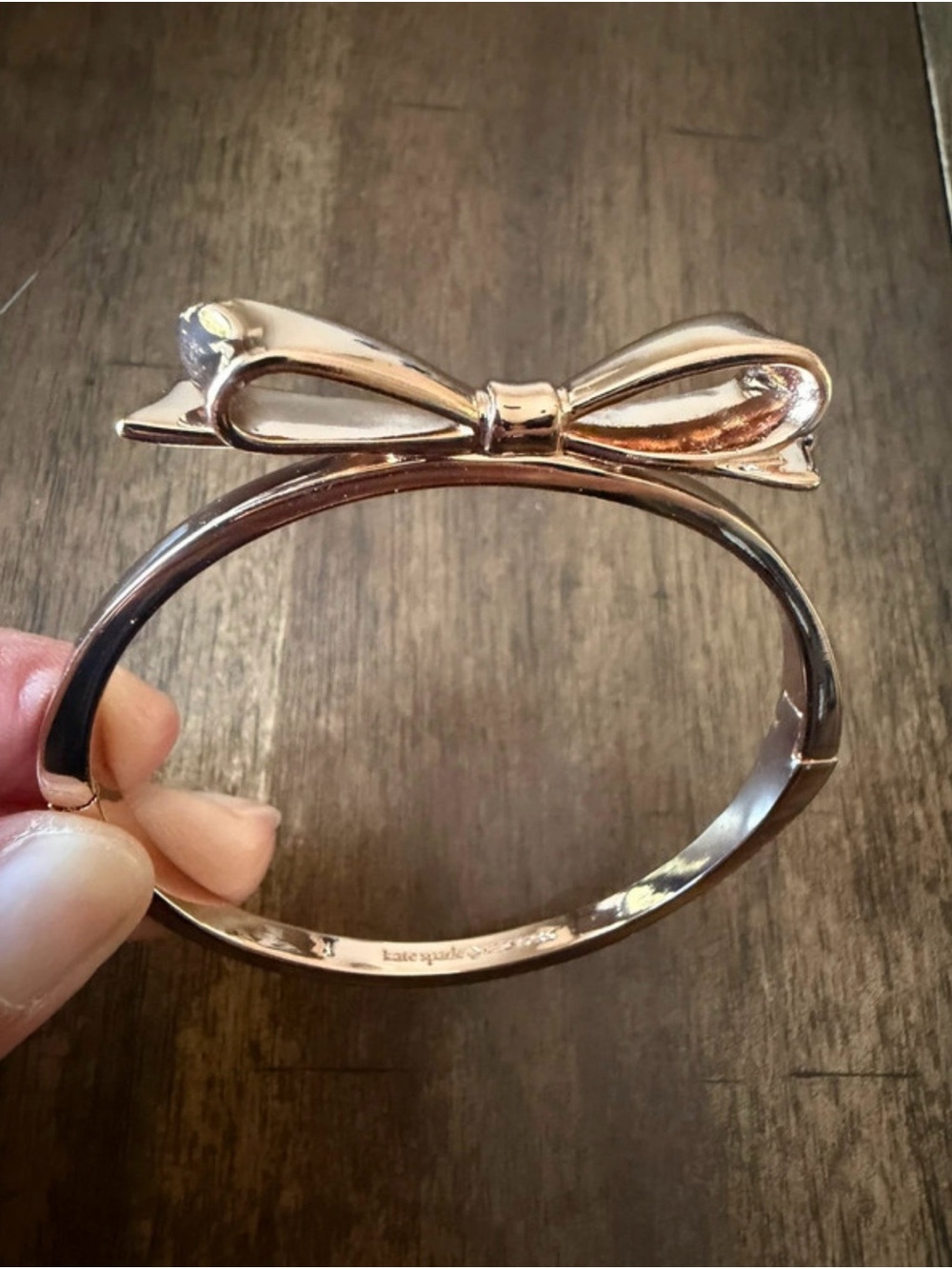 kate spade Rose Gold Bow Hinge Bangle Bracelet